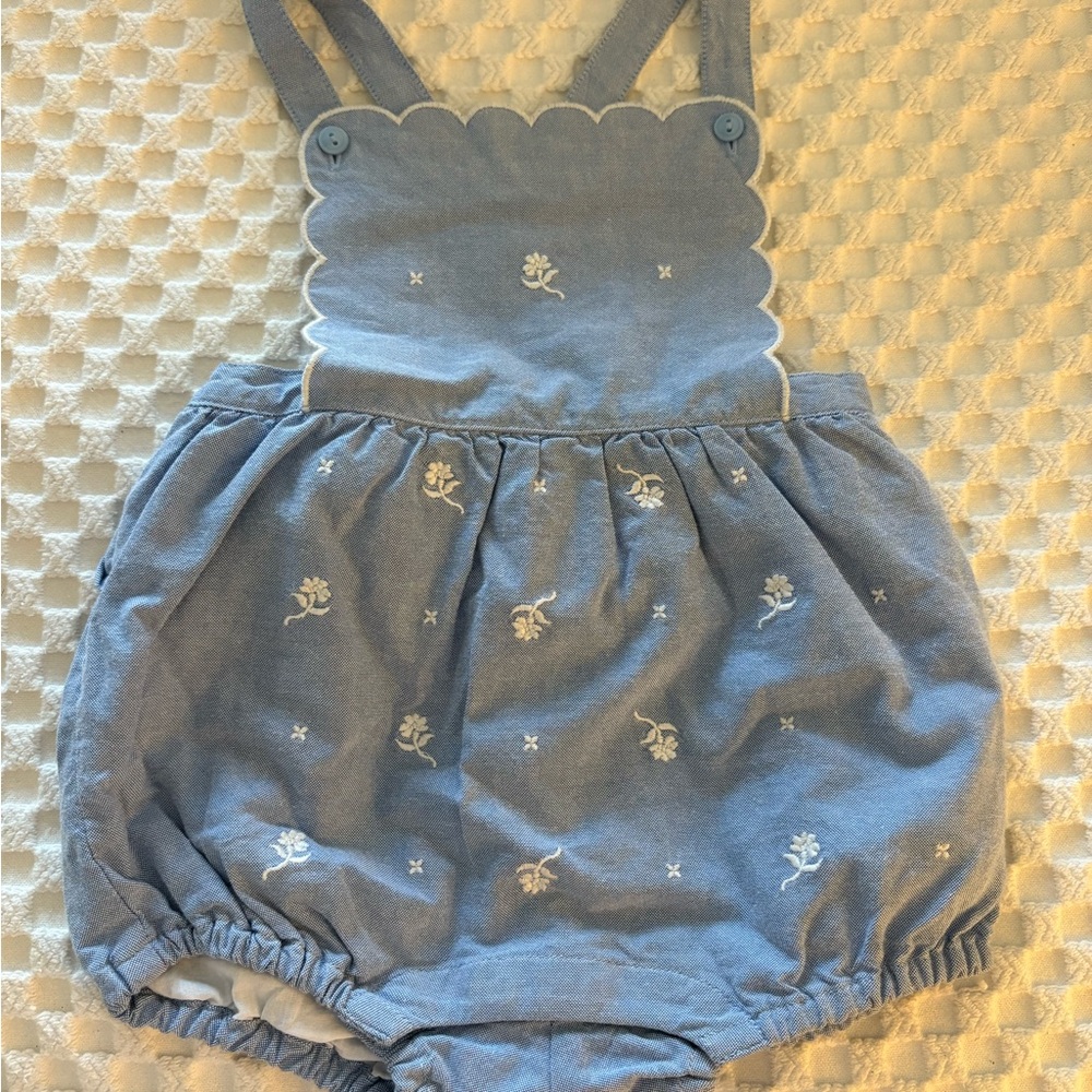Janie and Jack Blue Embroidered Bodysuit